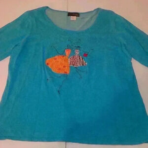 Elizabeth Dalton Knit Top Women’s Size Large Silk Blend size XLarge